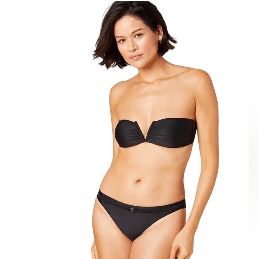 Andie Swim - The Scala Black Bikini Strapless Bathing Suit Top Sz L